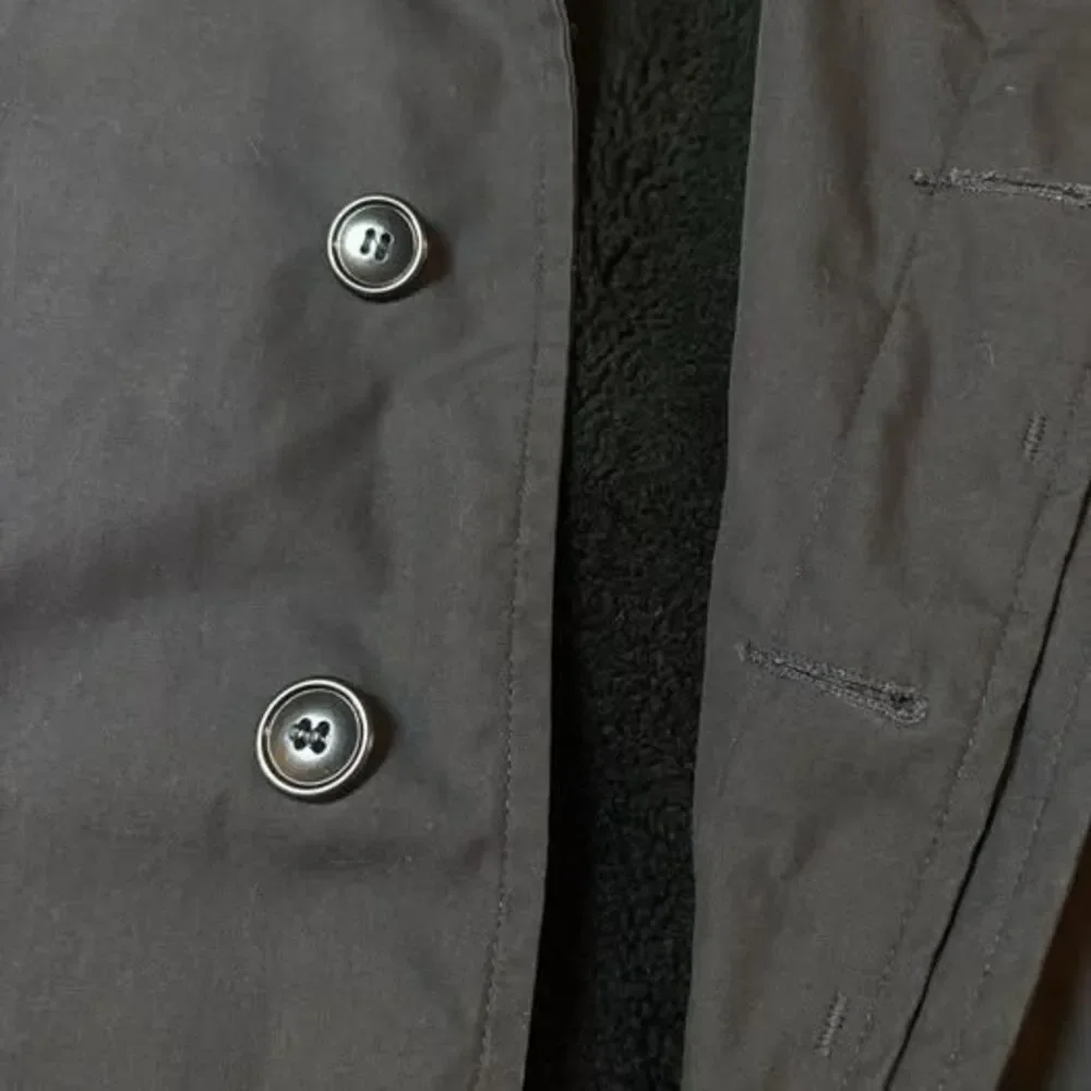 Vintage Military All Weather Trench Coat DSCP Removable Lining Navy Black 46L